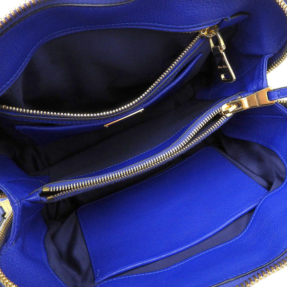 MIU MIU Madras Leather 2WAY Bag Blue RL0097 - Picture 3 of 8